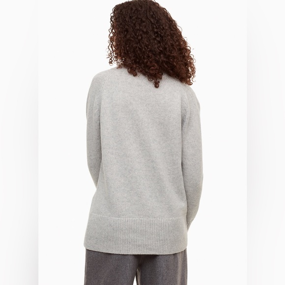Aritzia Babaton Nicolas Wool Cashmere Longline Turtleneck Sweater Light Grey - Picture 3 of 12